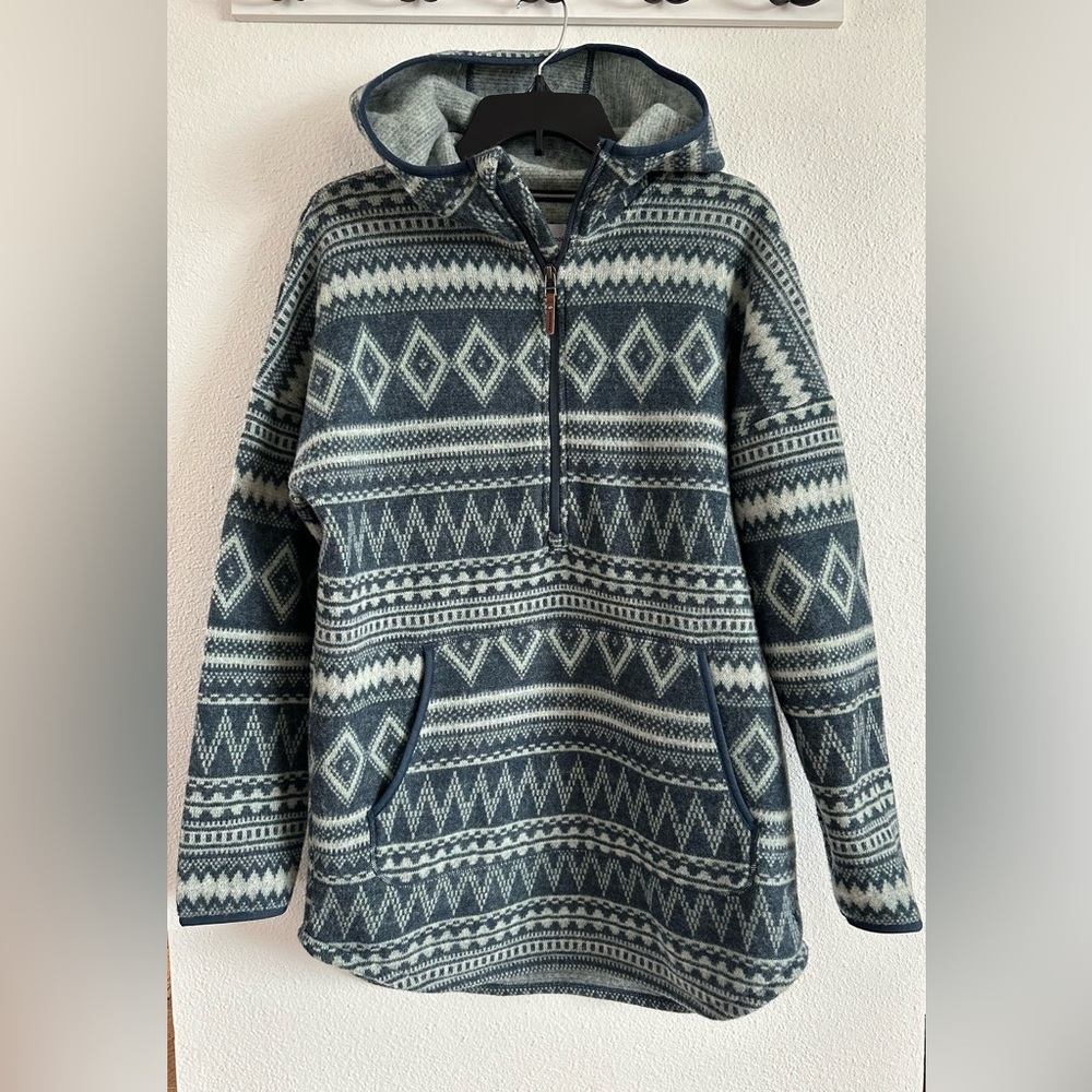 Smart wool “fleece hooded poncho”